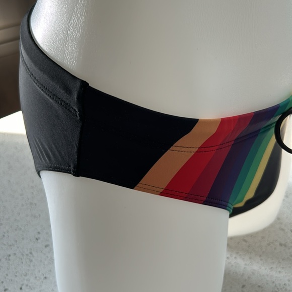 Men’s swim brief multi coloured stripes - Picture 2 of 9